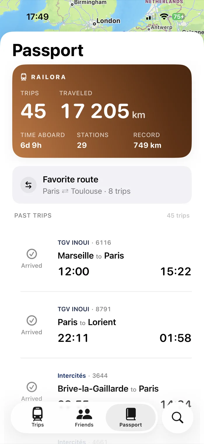 Railora — Passport travel stats
